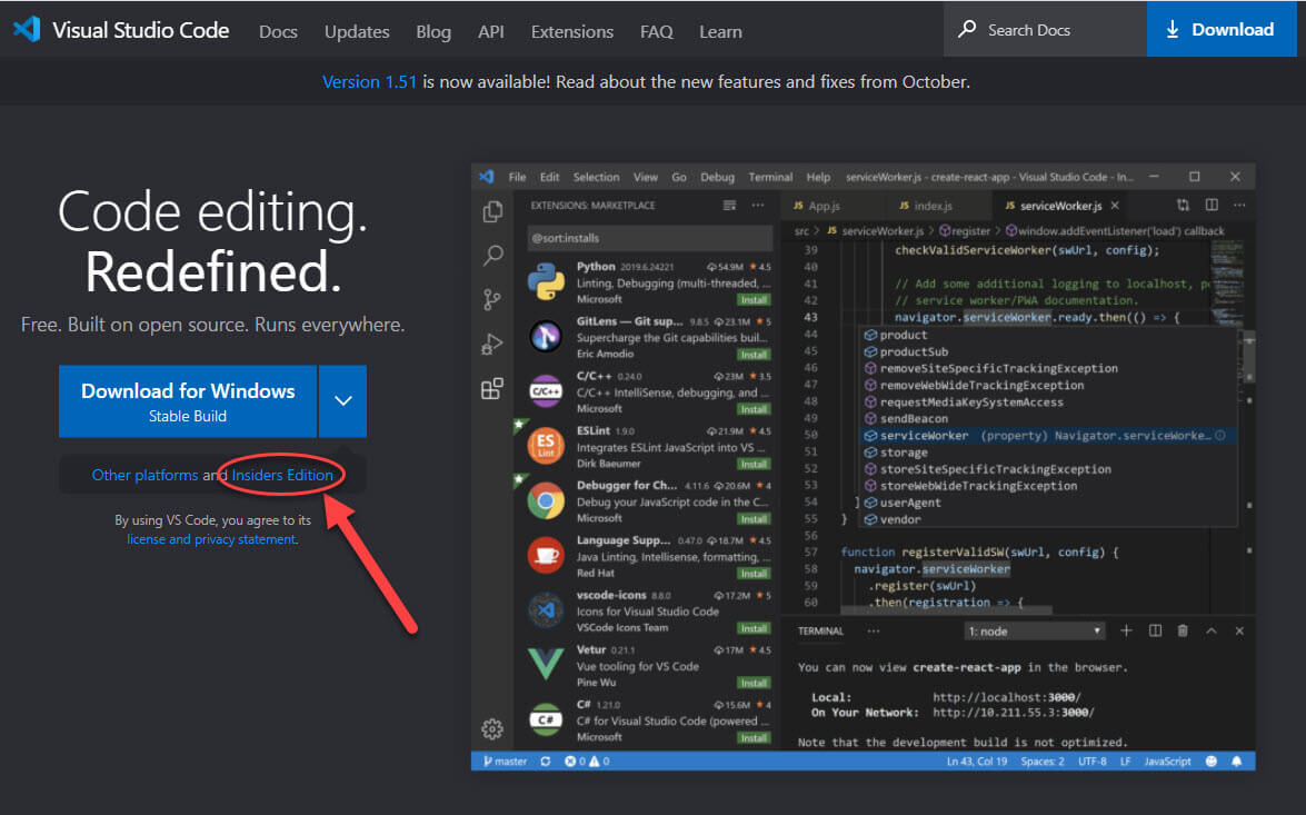 Download Visual Studio Code step 1